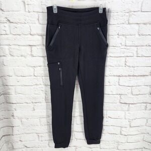 Jaanuu Jogger Leggings Black Stretch Zip Pockets Women XS Medical Office
